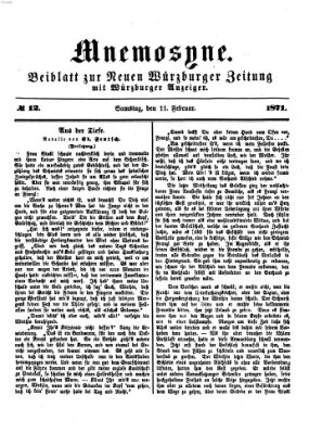 Mnemosyne (Neue Würzburger Zeitung) Samstag 11. Februar 1871