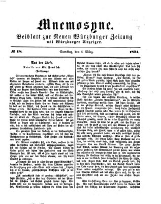 Mnemosyne (Neue Würzburger Zeitung) Samstag 4. März 1871