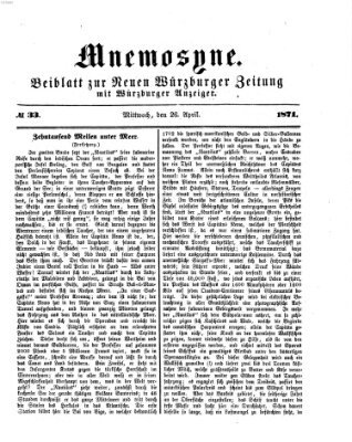 Mnemosyne (Neue Würzburger Zeitung) Mittwoch 26. April 1871