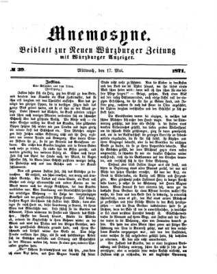 Mnemosyne (Neue Würzburger Zeitung) Mittwoch 17. Mai 1871