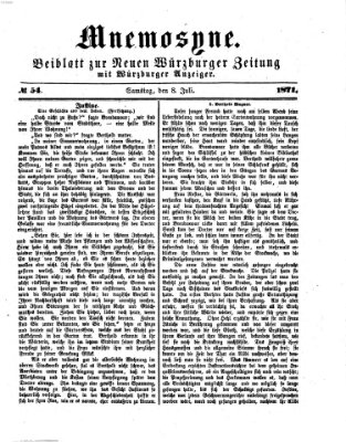 Mnemosyne (Neue Würzburger Zeitung) Samstag 8. Juli 1871