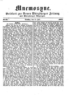 Mnemosyne (Neue Würzburger Zeitung) Samstag 15. Juli 1871