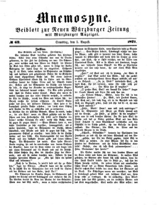 Mnemosyne (Neue Würzburger Zeitung) Samstag 5. August 1871