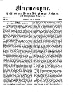 Mnemosyne (Neue Würzburger Zeitung) Mittwoch 18. Oktober 1871