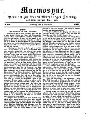 Mnemosyne (Neue Würzburger Zeitung) Mittwoch 8. November 1871