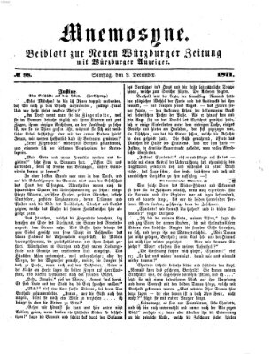 Mnemosyne (Neue Würzburger Zeitung) Samstag 9. Dezember 1871