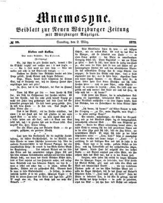 Mnemosyne (Neue Würzburger Zeitung) Samstag 2. März 1872