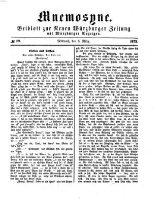 Mnemosyne (Neue Würzburger Zeitung) Mittwoch 6. März 1872