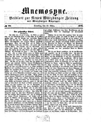 Mnemosyne (Neue Würzburger Zeitung) Samstag 23. März 1872