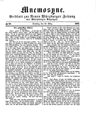 Mnemosyne (Neue Würzburger Zeitung) Samstag 30. März 1872