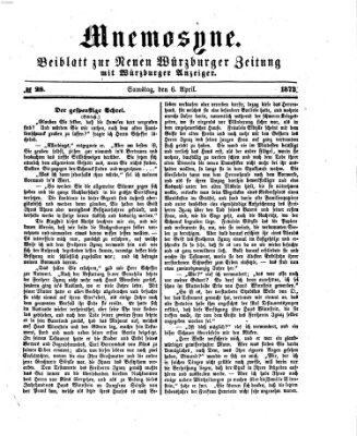 Mnemosyne (Neue Würzburger Zeitung) Samstag 6. April 1872