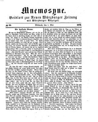 Mnemosyne (Neue Würzburger Zeitung) Mittwoch 1. Mai 1872