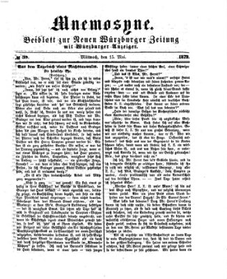 Mnemosyne (Neue Würzburger Zeitung) Mittwoch 15. Mai 1872