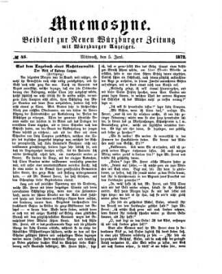 Mnemosyne (Neue Würzburger Zeitung) Mittwoch 5. Juni 1872