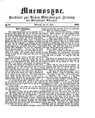 Mnemosyne (Neue Würzburger Zeitung) Mittwoch 17. Juli 1872