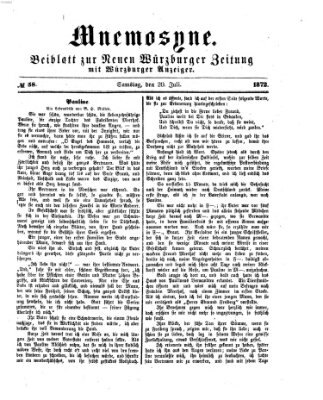 Mnemosyne (Neue Würzburger Zeitung) Samstag 20. Juli 1872