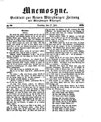 Mnemosyne (Neue Würzburger Zeitung) Samstag 27. Juli 1872