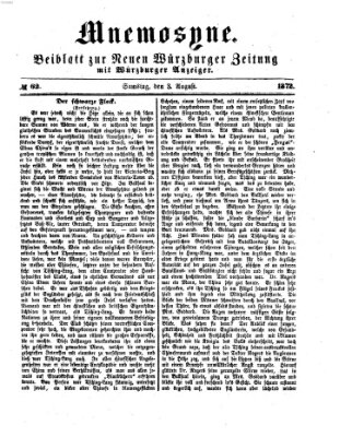 Mnemosyne (Neue Würzburger Zeitung) Samstag 3. August 1872