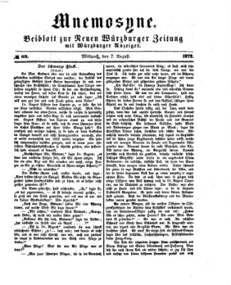 Mnemosyne (Neue Würzburger Zeitung) Mittwoch 7. August 1872