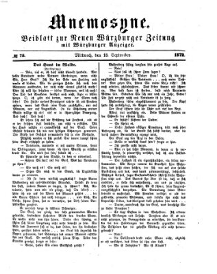 Mnemosyne (Neue Würzburger Zeitung) Mittwoch 18. September 1872