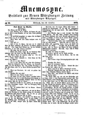 Mnemosyne (Neue Würzburger Zeitung) Mittwoch 23. Oktober 1872