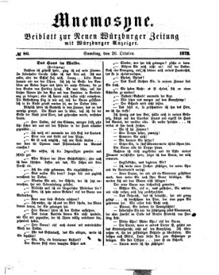 Mnemosyne (Neue Würzburger Zeitung) Samstag 26. Oktober 1872