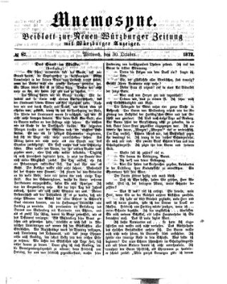 Mnemosyne (Neue Würzburger Zeitung) Mittwoch 30. Oktober 1872