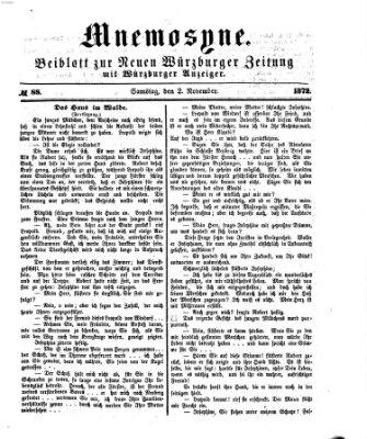 Mnemosyne (Neue Würzburger Zeitung) Samstag 2. November 1872