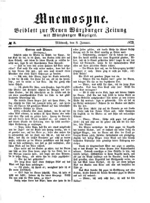 Mnemosyne (Neue Würzburger Zeitung) Mittwoch 8. Januar 1873