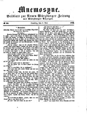 Mnemosyne (Neue Würzburger Zeitung) Samstag 3. Mai 1873