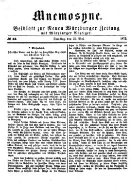 Mnemosyne (Neue Würzburger Zeitung) Sonntag 25. Mai 1873