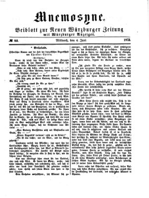 Mnemosyne (Neue Würzburger Zeitung) Mittwoch 4. Juni 1873