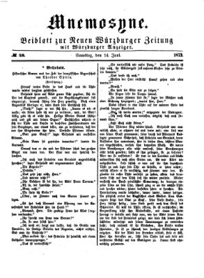 Mnemosyne (Neue Würzburger Zeitung) Samstag 14. Juni 1873