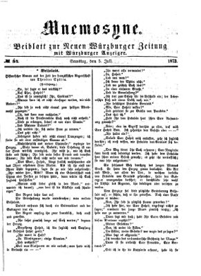 Mnemosyne (Neue Würzburger Zeitung) Samstag 5. Juli 1873