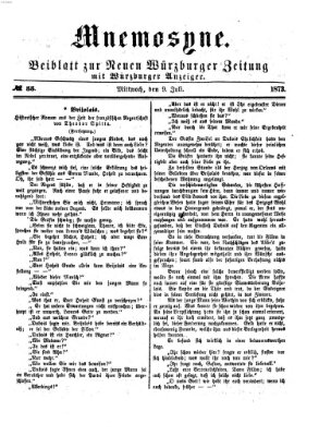 Mnemosyne (Neue Würzburger Zeitung) Mittwoch 9. Juli 1873