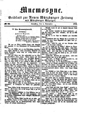 Mnemosyne (Neue Würzburger Zeitung) Samstag 1. November 1873