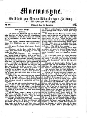 Mnemosyne (Neue Würzburger Zeitung) Mittwoch 10. Dezember 1873