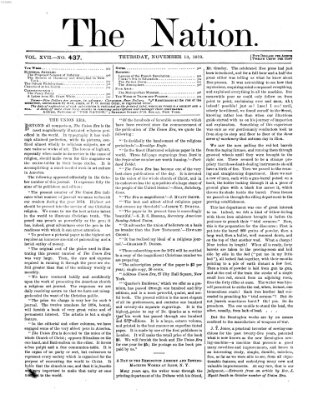 The nation Donnerstag 13. November 1873