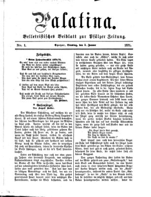 Palatina (Pfälzer Zeitung) Dienstag 3. Januar 1871