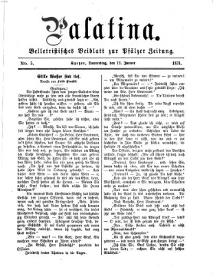 Palatina (Pfälzer Zeitung) Donnerstag 12. Januar 1871