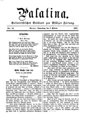 Palatina (Pfälzer Zeitung) Donnerstag 2. Februar 1871