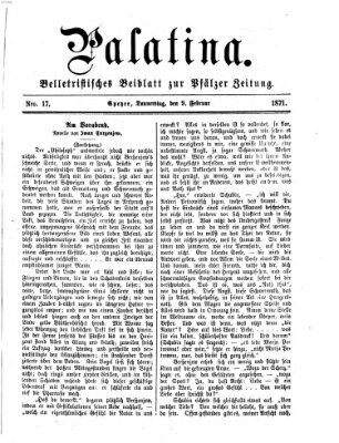 Palatina (Pfälzer Zeitung) Donnerstag 9. Februar 1871