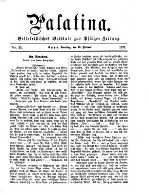 Palatina (Pfälzer Zeitung) Samstag 18. Februar 1871