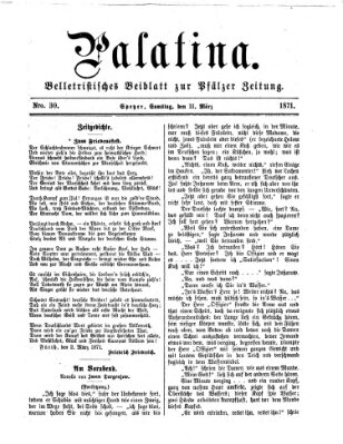 Palatina (Pfälzer Zeitung) Samstag 11. März 1871