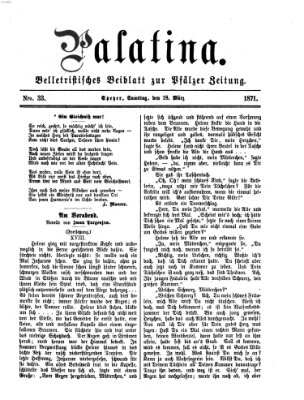 Palatina (Pfälzer Zeitung) Samstag 18. März 1871