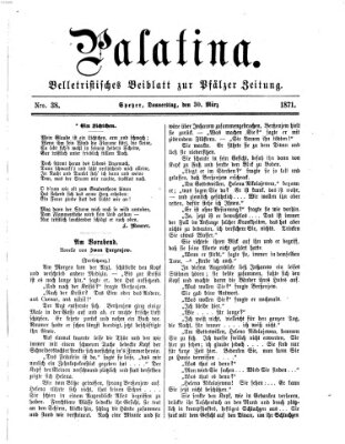 Palatina (Pfälzer Zeitung) Donnerstag 30. März 1871