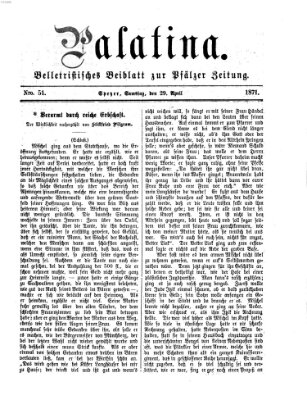 Palatina (Pfälzer Zeitung) Samstag 29. April 1871