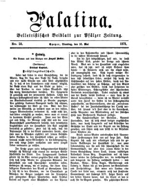 Palatina (Pfälzer Zeitung) Dienstag 16. Mai 1871