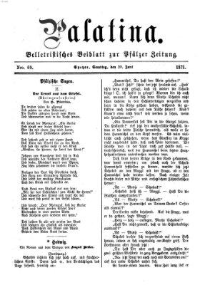 Palatina (Pfälzer Zeitung) Samstag 10. Juni 1871