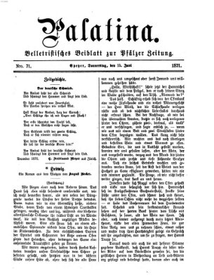 Palatina (Pfälzer Zeitung) Donnerstag 15. Juni 1871